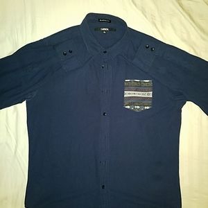 Navy Blue Long sleeve w/ Pocket design